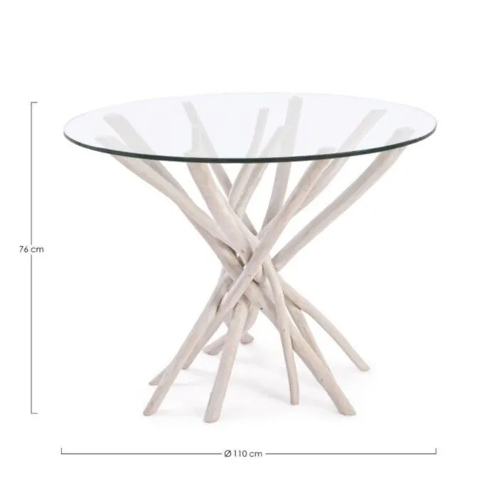 Miza C-VT SAHEL TO 110X110 Miza C-VT SAHEL TO 110X110 . Miza C-VT SAHEL TO 110X110 je posebnega dizajna, in bo s svojim videzom popestrila vsak prostor. Izdelana iz beljenih vej lesa.