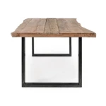 Miza NOTTINGHAM 220X100 . Miza NOTTINGHAM 220X100 je elegantna miza, ki popestri vsak prostor. Mizna plošča je narejena iz akacijevega lesa, z kovinskimi