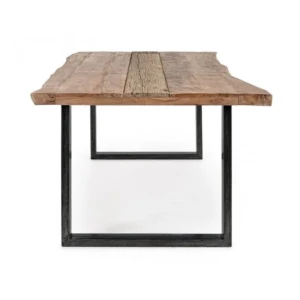 Miza NOTTINGHAM 220X100 . Miza NOTTINGHAM 220X100 je elegantna miza, ki popestri vsak prostor. Mizna plošča je narejena iz akacijevega lesa, z kovinskimi