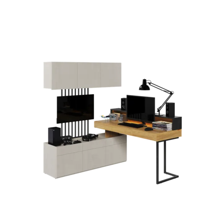 Mladinska soba SIMPL 3 . Mladinska soba SIMPL 3 je odlična ponudba za tiste, ki želijo sobo urediti v dizajnerskem in brezčasnem stilu. Komplet je