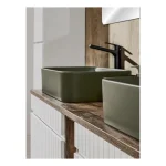 Nadpultni kopalniški umivalnik BEJBA 60 . Nadpultni kopalniški umivalnik BEJBA 60 je trpežen umivalnik sodobnih linij. Narejen je iz keramike v dveh