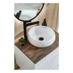 Nadpultni kopalniški umivalnik JAGODA 30 . Nadpultni kopalniški umivalnik JAGODA 30 je trpežen umivalnik sodobnih linij. Narejen je iz keramike v beli barvi