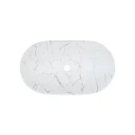 Nadpultni kopalniški umivalnik MERI je narejen iz keramike v beli mat barvi z vzorcom marmorja. Vsaki kopalnici bo dodal izgled elegance ter modernosti.