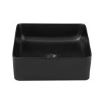 Nadpultni kopalniški umivalnik SIMA 40D . Nadpultni kopalniški umivalnik SIMA 40D je narejen iz keramike v črni mat barvi in se lepo poda v vsakršno