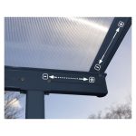 NADSTREŠEK ZA TERASO PALRAM SIERRA, SIVA/TRANSPARENT 3X4,25M - slika 12