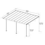 NADSTREŠEK ZA TERASO PALRAM SIERRA, SIVA/TRANSPARENT 3X5,46M - slika 4