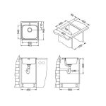NERJAVNO POMIVALNO KORITO ALVEUS BASIC 140, SATIN 465X465 MM - slika 7