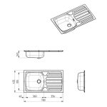 NERJAVNO POMIVALNO KORITO ALVEUS BASIC 150, SATIN 780X435 MM - slika 6