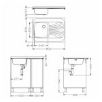 NERJAVNO POMIVALNO KORITO ALVEUS CLASSIC 30, LEVI, SATIN 800X600 MM - slika 4