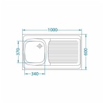 NERJAVNO POMIVALNO KORITO ALVEUS CLASSIC 70, SATIN 1000X600 MM - slika 6