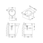 NERJAVNO POMIVALNO KORITO ALVEUS FORM 10, LEINEN FI 450 MM IZTOK 88.9 MM - slika 6