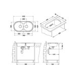 NERJAVNO POMIVALNO KORITO ALVEUS FORM 50, LEINEN 832X437 MM - slika 6