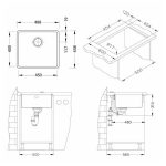 NERJAVNO POMIVALNO KORITO ALVEUS KOMBINO 40, SATIN 450X400 MM - slika 6