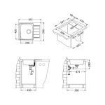 NERJAVNO POMIVALNO KORITO ALVEUS LINE 110, NAT 615X500 MM - slika 6
