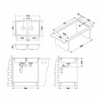 NERJAVNO POMIVALNO KORITO ALVEUS LINE 90, SATIN 790X500 MM - slika 6