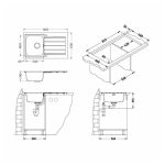 NERJAVNO POMIVALNO KORITO ALVEUS LINE MAXIM 20, SATIN 865X505 MM - slika 6
