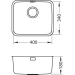 NERJAVNO POMIVALNO KORITO ALVEUS LUNO 20, SATIN 340X400 MM - slika 9