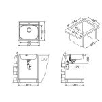 NERJAVNO POMIVALNO KORITO ALVEUS MORE 10, LEINEN 560X500 MM - slika 6
