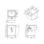 NERJAVNO POMIVALNO KORITO ALVEUS MORE 10, NAT 560X500 MM - slika 7