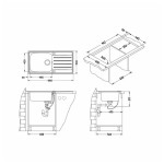 NERJAVNO POMIVALNO KORITO ALVEUS PRAKTIK 100, SATIN 980X500 MM - slika 6