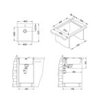 NERJAVNO POMIVALNO KORITO ALVEUS PURE UP 20, SATIN 465X525 MM - slika 6