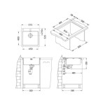 NERJAVNO POMIVALNO KORITO ALVEUS PURE UP 30, SATIN 515X525 MM - slika 4