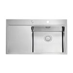 NERJAVNO POMIVALNO KORITO ALVEUS PURE UP 50, SATIN 860X525 MM DESNI