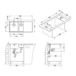 NERJAVNO POMIVALNO KORITO ALVEUS PURE UP 60, SATIN 980X525 MM LEVI - slika 8