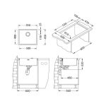NERJAVNO POMIVALNO KORITO ALVEUS QUADRIX 50, 500X400X200 - slika 7