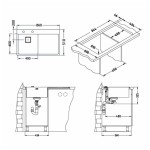 NERJAVNO POMIVALNO KORITO ALVEUS STYLUX 50, DESNI, SATIN 860X510 MM - slika 6