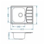 NERJAVNO POMIVALNO KORITO ALVEUS ZOOM MAXIM 10, SATIN 615X500 MM - slika 7