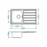 NERJAVNO POMIVALNO KORITO ALVEUS ZOOM MAXIM 30, SATIN 860X500 MM - slika 7