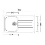 NERJAVNO POMIVALNO KORITO SINK SOLUTION MONZA SET Z ARMATURO - slika 8