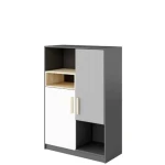 Nizka knjižna omara SIVKO . Nizka knjižna omara SIVKO je eleganten kos pohištva, ki popestri vaš prostor. Njen poseben dizajn vas bo navdušil, saj prinese