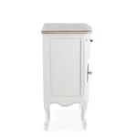 Nočna omarica 1A-1C JUSTINE . Nočna omarica JUSTINE, je eleganten kos pohištva, ki popestri vaš prostor. Narejena je iz pavlovnije s vrhom iz furnirja in