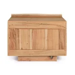 Nočna omarica 2C ARON . Nočna omarica 2C ARON je narejena iz lesa in ima nepravilne robe (učinek živega lesa). Ker se les obdeluje ročno, so oblike in