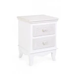 Nočna omarica 2C CHARLENE . Nočna omarica 2C CHARLENE je narejena iz MDF-ja in ima gumbe iz polismole. Gumbki pripomorejo k dodatni eleganci in