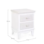 Nočna omarica 2C CHARLENE . Nočna omarica 2C CHARLENE je narejena iz MDF-ja in ima gumbe iz polismole. Gumbki pripomorejo k dodatni eleganci in