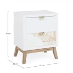 Nočna omarica 2C FOLIUM . Nočna omarica 2C FOLIUM je narejena iz laminirane plošče, ročaji so jekleni. Dimenzije: širina: 45cm globina: 30cm višina: