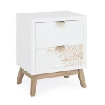 Nočna omarica 2C FOLIUM . Nočna omarica 2C FOLIUM je narejena iz laminirane plošče, ročaji so jekleni. Dimenzije: širina: 45cm globina: 30cm višina: