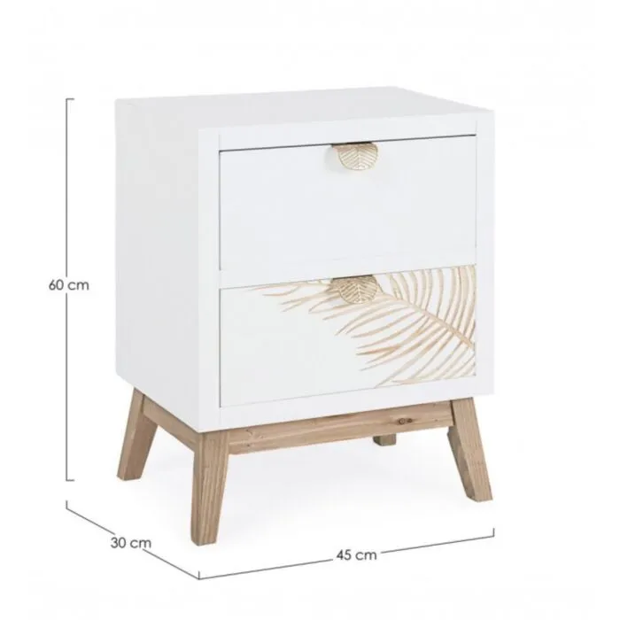 Nočna omarica 2C FOLIUM Nočna omarica 2C FOLIUM . Nočna omarica 2C FOLIUM je narejena iz laminirane plošče, ročaji so jekleni. Dimenzije: širina: 45cm globina: 30cm višina: