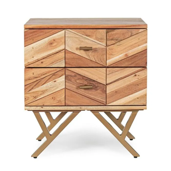 Nočna omarica 2C RAIDA Nočna omarica 2C RAIDA . Nočna omarica 2C RAIDA je narejena iz lesa v kombinaciji z jeklenimi nogami. Dimenzije: širina: 50cm globina: 35cm višina: 55cm