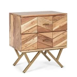 Nočna omarica 2C RAIDA . Nočna omarica 2C RAIDA je narejena iz lesa v kombinaciji z jeklenimi nogami. Dimenzije: širina: 50cm globina: 35cm višina: 55cm