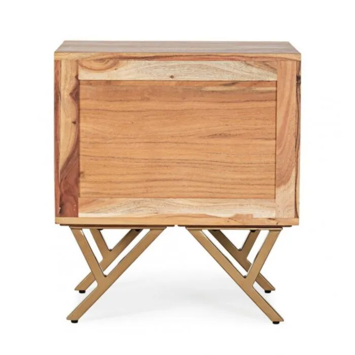 Nočna omarica 2C RAIDA Nočna omarica 2C RAIDA . Nočna omarica 2C RAIDA je narejena iz lesa v kombinaciji z jeklenimi nogami. Dimenzije: širina: 50cm globina: 35cm višina: 55cm