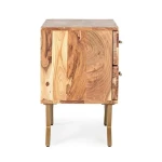 Nočna omarica 2C RAIDA . Nočna omarica 2C RAIDA je narejena iz lesa v kombinaciji z jeklenimi nogami. Dimenzije: širina: 50cm globina: 35cm višina: 55cm