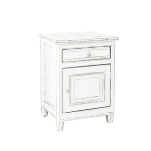 Nočna omarica COLETTE . Nočna omarica COLETTE, je eleganten kos pohištva, ki popestri vaš prostor. Narejena je iz kakovostnega mangovega lesa, naslonjalo