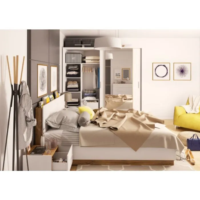 Nočna omarica DANI Nočna omarica DANI . Nočna omarica DANI je primerna za vsako spalnico. Je funkcionalna omarica opremljena z velikim in prostornim predalom. Spuščena mizna