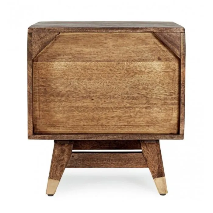 Nočna omarica DHAVAL Nočna omarica DHAVAL . Nočna omarica DHAVAL ima okvir iz lesa in MDF-ja. Ima jeklene ročaje. Material: - Les - MDF - Jekleni ročaji Barve: - Les - Mešane