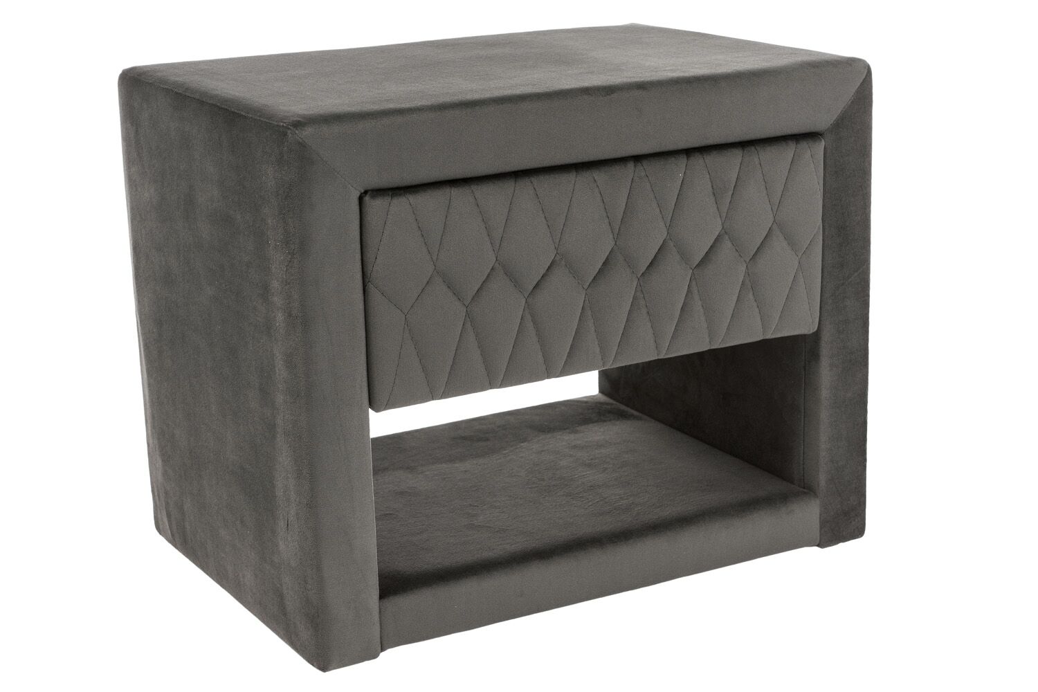 Nočna omarica EAST je odlične kvalitete. Je oblazinjena in dobavljiva v dveh razlilčnih barvah žametne tkanine. Odlično se kombinira z ostalimi artikli v