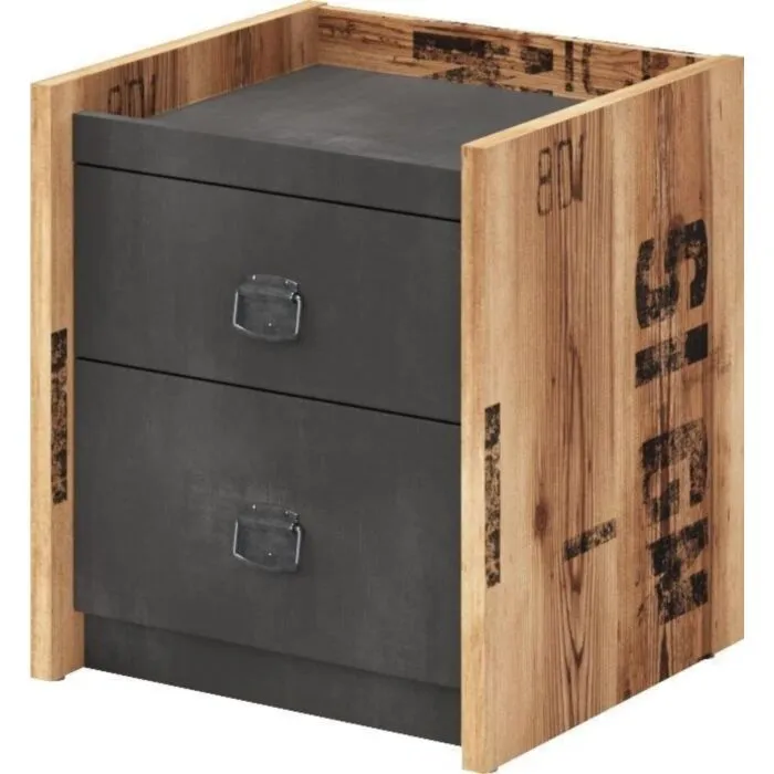 Nočna omarica FERGO Nočna omarica FERGO . Nočna omarica FERGO je primerna za vsako spalnico. Je elegantnega izgleda in modernih linij. Ima dva priročna predala. Nočna omarica